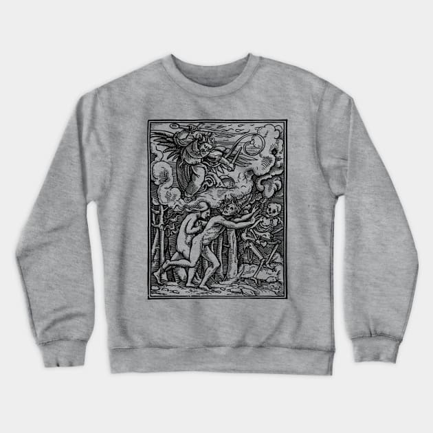 Hell ††††† Vintage Medieval Woodcut Style Illustration Crewneck Sweatshirt by DankFutura
